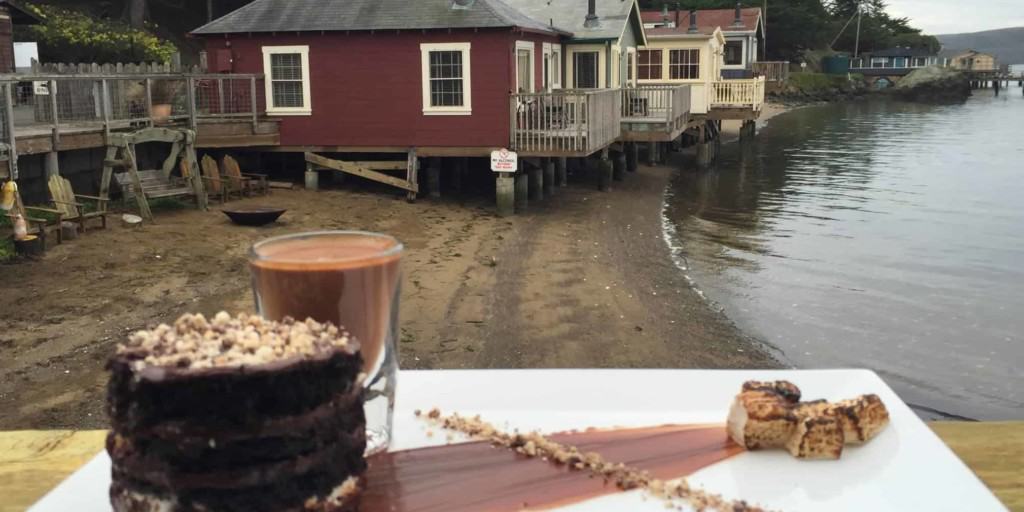 Nick's cove snack with cottages in background