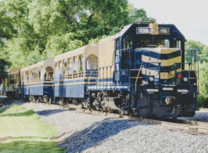A vibrant dog park bathed in sunlight features abundant greenery with mature trees, offering ample shade for leisurely outdoor activities. In the distance is a well-equipped playground that presents an additional activity area. An inviting picnic table spreads out nearby, ideal for enjoying meals al fresco or taking relaxing breaks from play. A neatly-placed trash bin aids in maintaining the park's cleanliness for everyone's enjoyment. Dominating the scene is a generously wide dirt path gracefully curving through the expanse of grass, promising exploratory walks and lively fetch games.