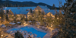 A vibrant dog park bathed in sunlight features abundant greenery with mature trees, offering ample shade for leisurely outdoor activities. In the distance is a well-equipped playground that presents an additional activity area. An inviting picnic table spreads out nearby, ideal for enjoying meals al fresco or taking relaxing breaks from play. A neatly-placed trash bin aids in maintaining the park's cleanliness for everyone's enjoyment. Dominating the scene is a generously wide dirt path gracefully curving through the expanse of grass, promising exploratory walks and lively fetch games.