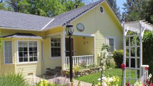 A vibrant dog park bathed in sunlight features abundant greenery with mature trees, offering ample shade for leisurely outdoor activities. In the distance is a well-equipped playground that presents an additional activity area. An inviting picnic table spreads out nearby, ideal for enjoying meals al fresco or taking relaxing breaks from play. A neatly-placed trash bin aids in maintaining the park's cleanliness for everyone's enjoyment. Dominating the scene is a generously wide dirt path gracefully curving through the expanse of grass, promising exploratory walks and lively fetch games.