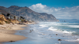 A vibrant dog park bathed in sunlight features abundant greenery with mature trees, offering ample shade for leisurely outdoor activities. In the distance is a well-equipped playground that presents an additional activity area. An inviting picnic table spreads out nearby, ideal for enjoying meals al fresco or taking relaxing breaks from play. A neatly-placed trash bin aids in maintaining the park's cleanliness for everyone's enjoyment. Dominating the scene is a generously wide dirt path gracefully curving through the expanse of grass, promising exploratory walks and lively fetch games.