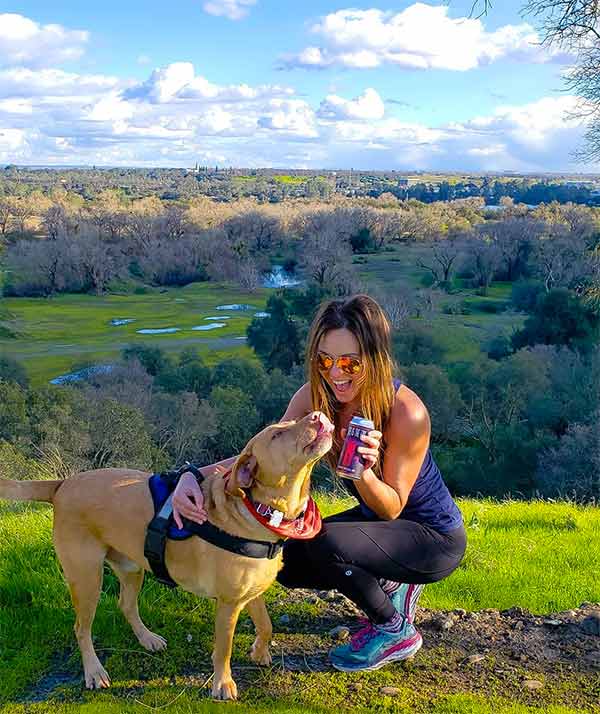 Dog and person outside in Rancho Cordova