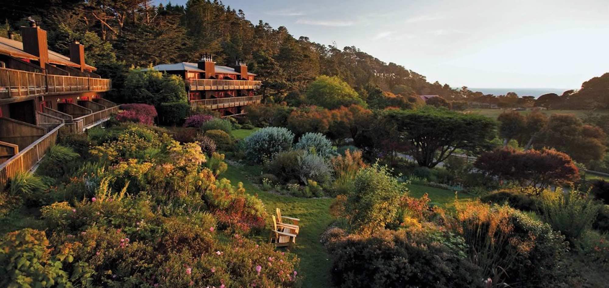 Aerial shot of the Stanford Inn 