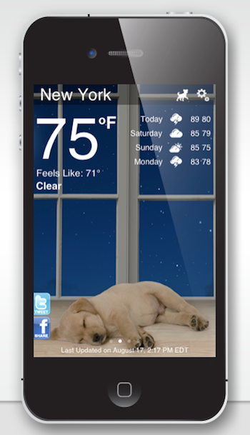 weather puppy app