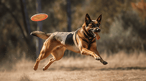 A vibrant dog park bathed in sunlight features abundant greenery with mature trees, offering ample shade for leisurely outdoor activities. In the distance is a well-equipped playground that presents an additional activity area. An inviting picnic table spreads out nearby, ideal for enjoying meals al fresco or taking relaxing breaks from play. A neatly-placed trash bin aids in maintaining the park's cleanliness for everyone's enjoyment. Dominating the scene is a generously wide dirt path gracefully curving through the expanse of grass, promising exploratory walks and lively fetch games.