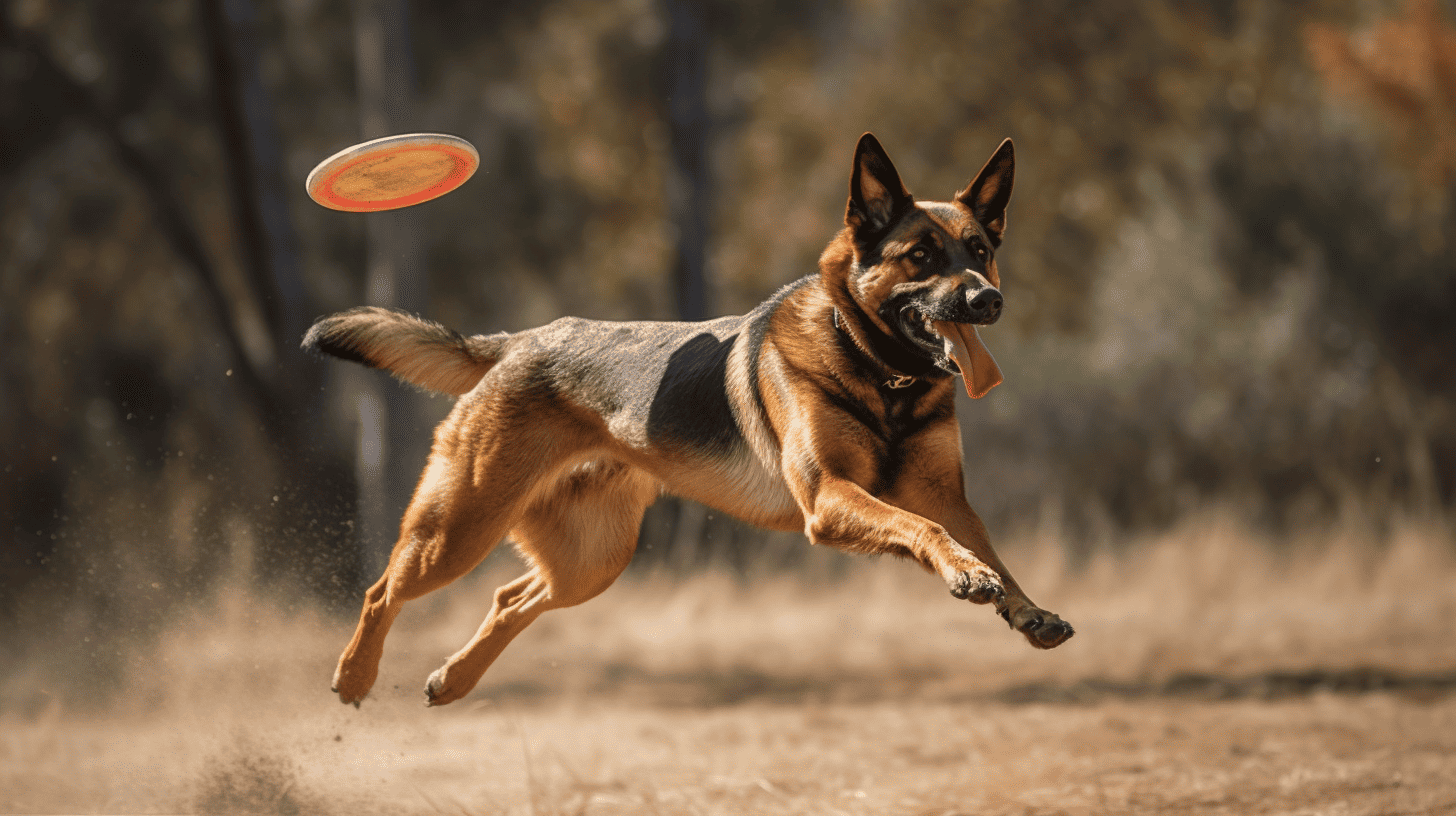 Dog with frisbee